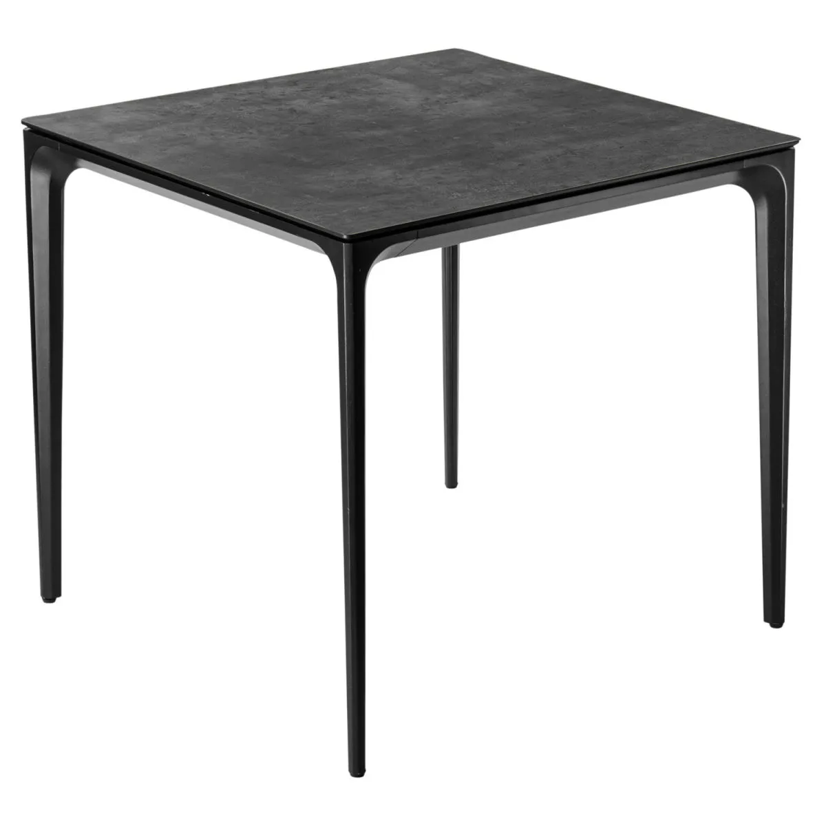VEGA Tavolo da esterno Linero quadrato; 80x80x72 cm (LxLxH); Piano tavolo cemento, struttura nero; quadrata
