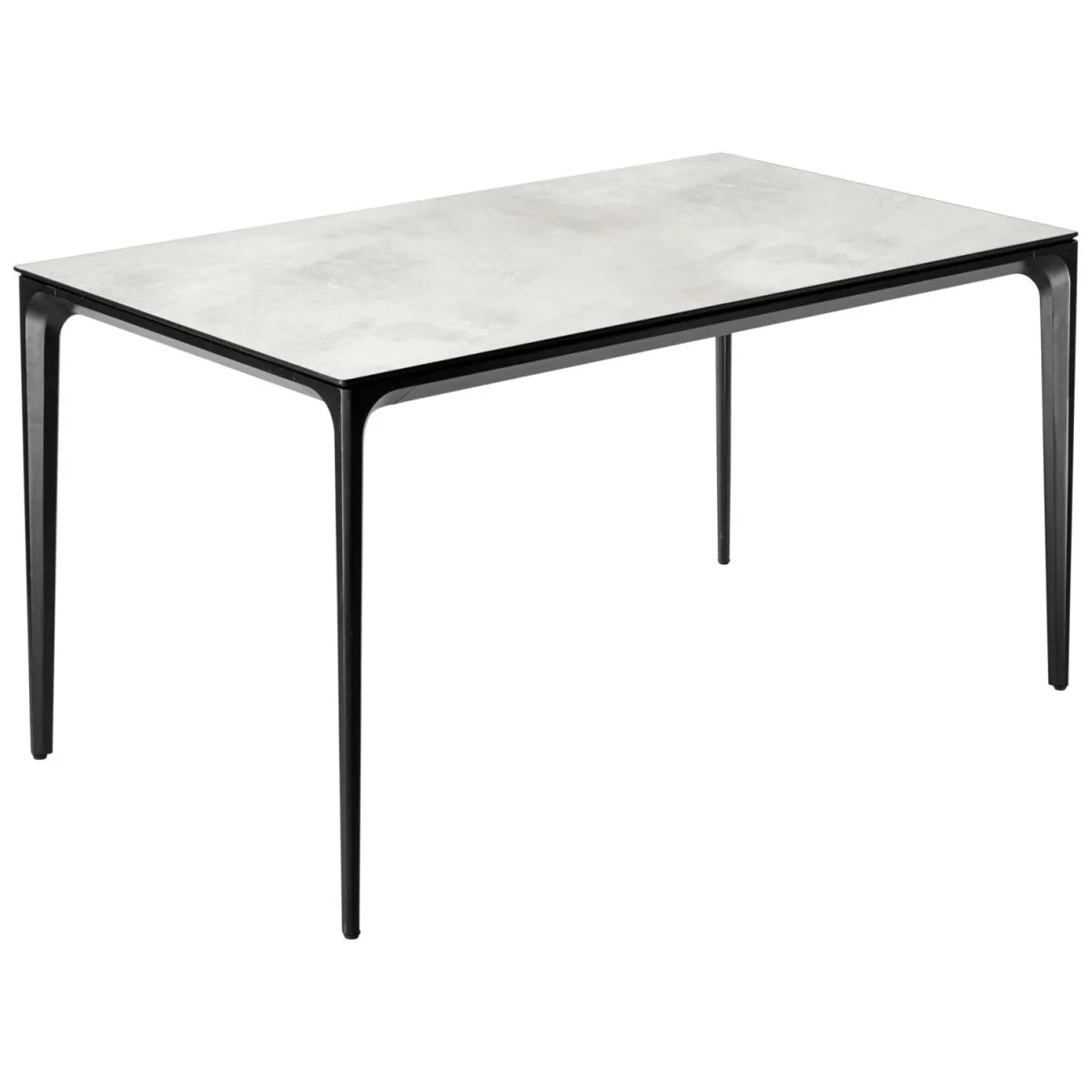 VEGA Tavolo da esterno Linero rettangolare; 138x80x72 cm (LxLxH); Piano tavolo grigio pietra, struttura nero; rettangolare