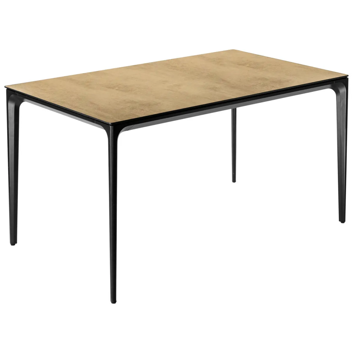 VEGA Tavolo da esterno Linero rettangolare; 138x80x72 cm (LxLxH); Piano tavolo quercia/naturale, struttura nero; rettangolare