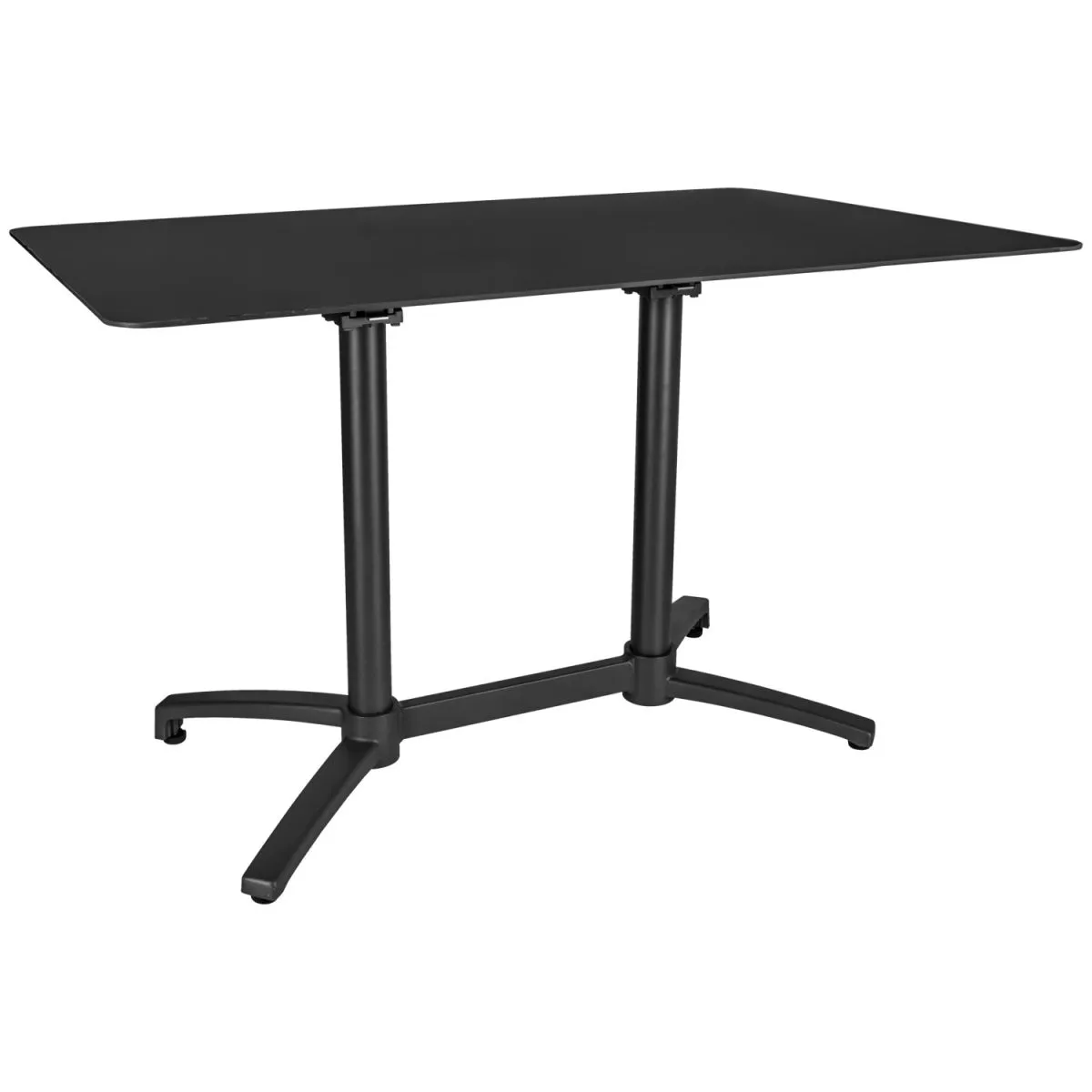 VEGA Tavolo da esterno in alluminio Taipa rettangolare; 120x80x72 cm (LxLxH); Piano tavolo nero, struttura nero; rettangolare