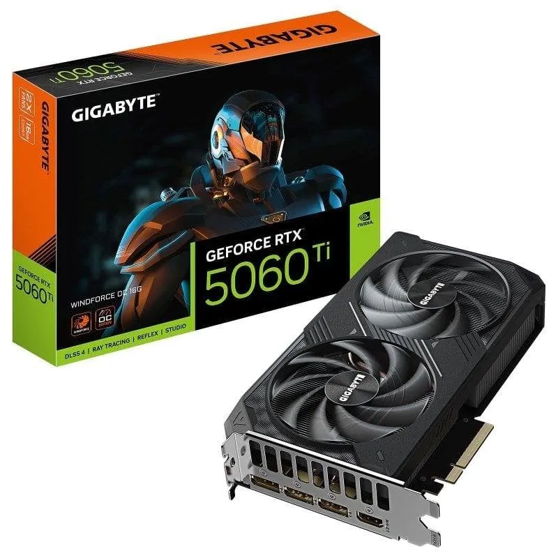 Scheda Grafica Gigabyte GeForce RTX 5060 Ti WINDFORCE OC 16GB GDDR7 Reflex 2 RTX AI DLSS4