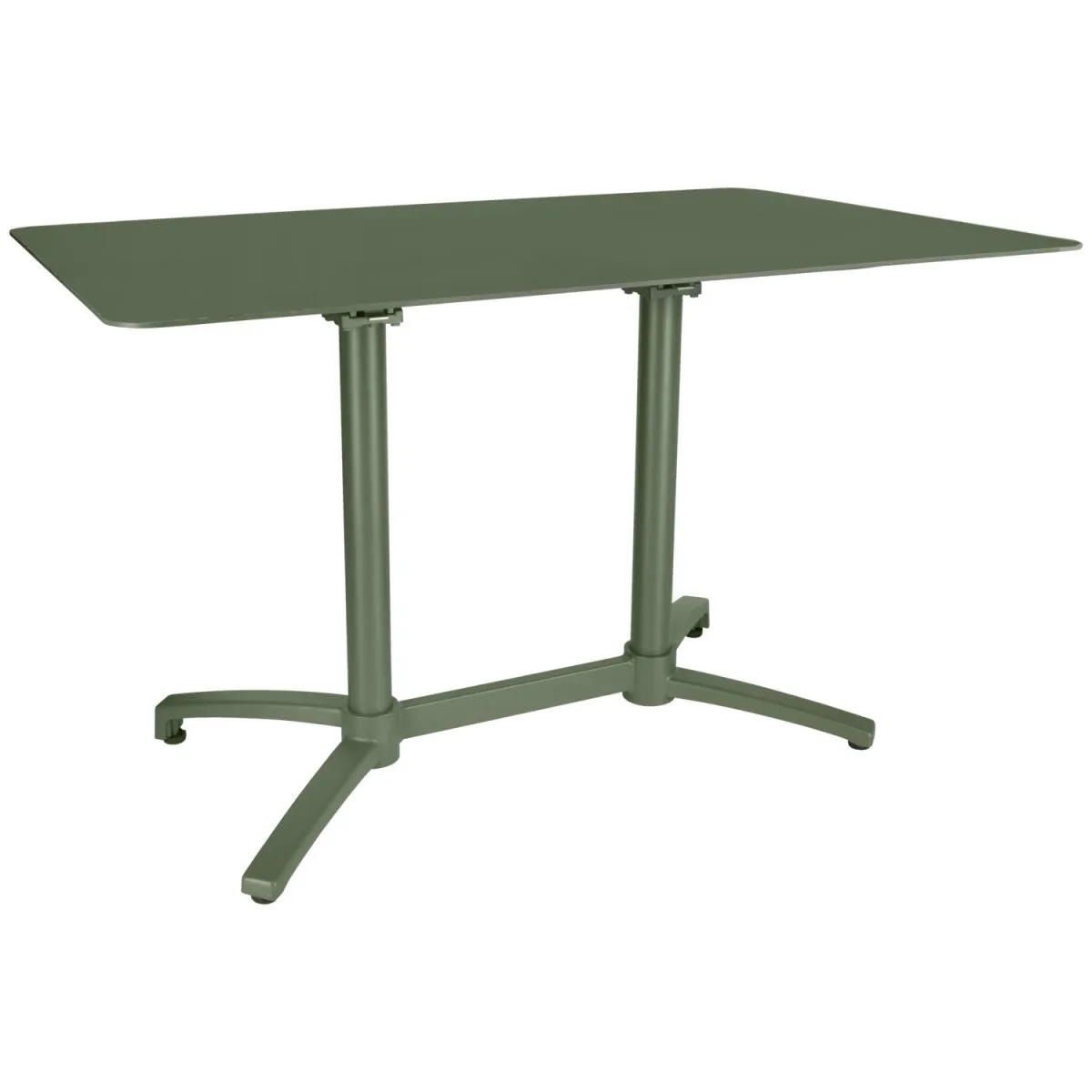 VEGA Tavolo da esterno in alluminio Taipa rettangolare; 120x80x72 cm (LxLxH); Piano tavolo verde oliva, struttura verde oliva; rettangolare