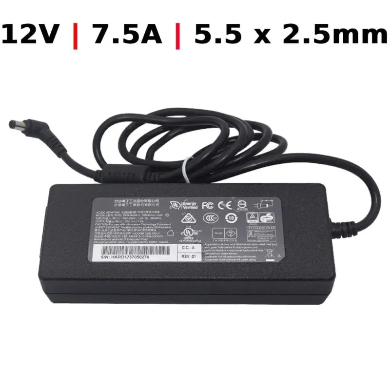 Caricabatterie per laptop per QNAP TS-431P NAS 90W 12V 7,5A 5,5x2,5mm