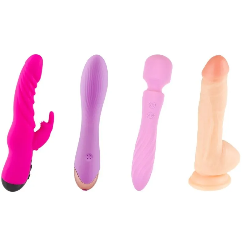 Kit di giocattoli sessuali Hugbox, confezione vaginale, vibratore rabbit/vibratore punto G/vibratore a bacchetta/dildo