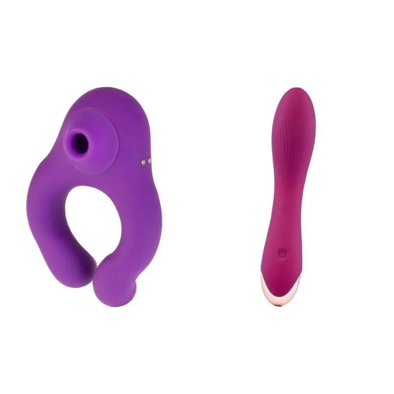 Kit di Giocattoli Erotici Hugbox Succhiatore Clitoride e Vibratore Punto G