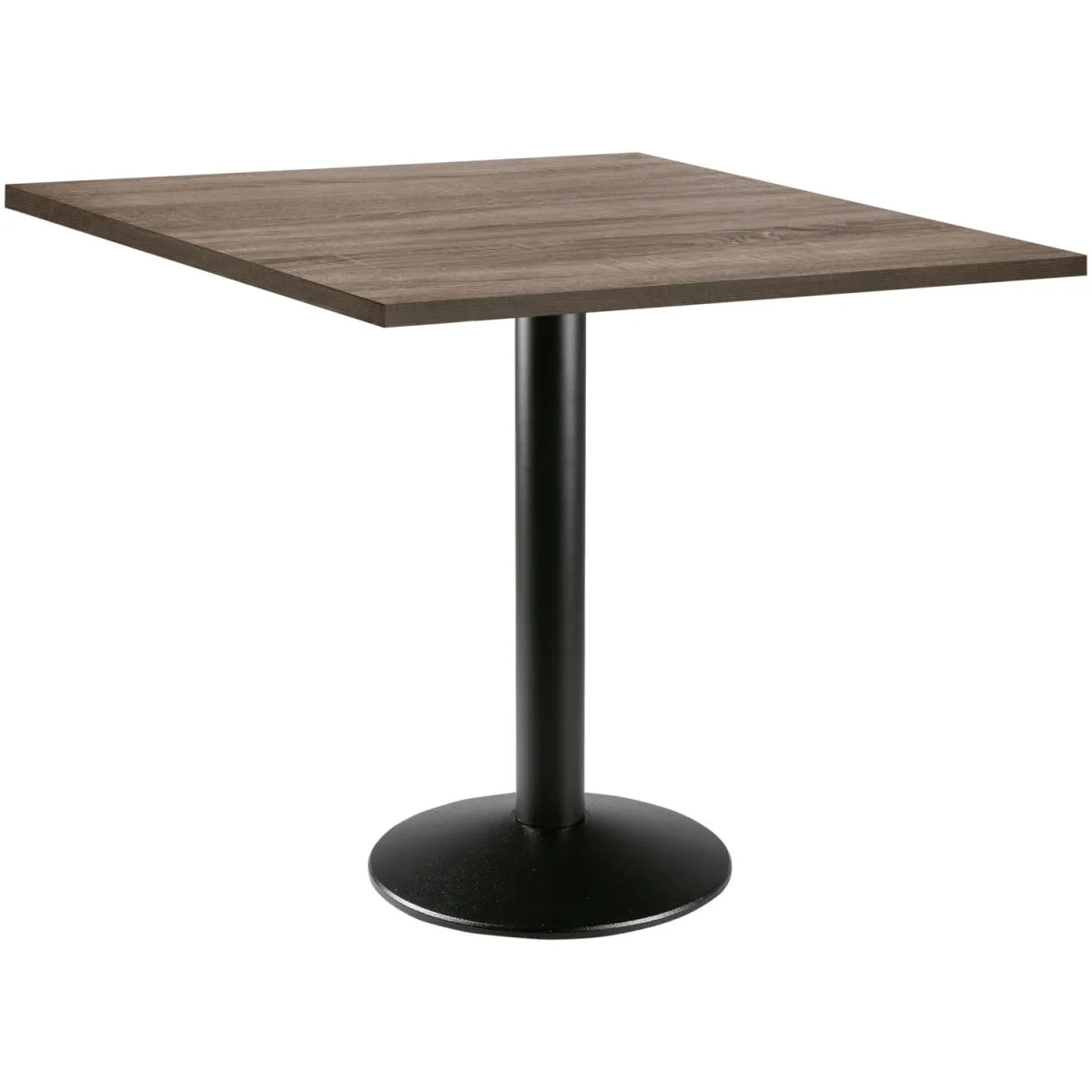 PULSIVA Tavolo Solona quadrato; 80x80x73.9 cm (LxLxH); Piano tavolo quercia, struttura nero; quadrata