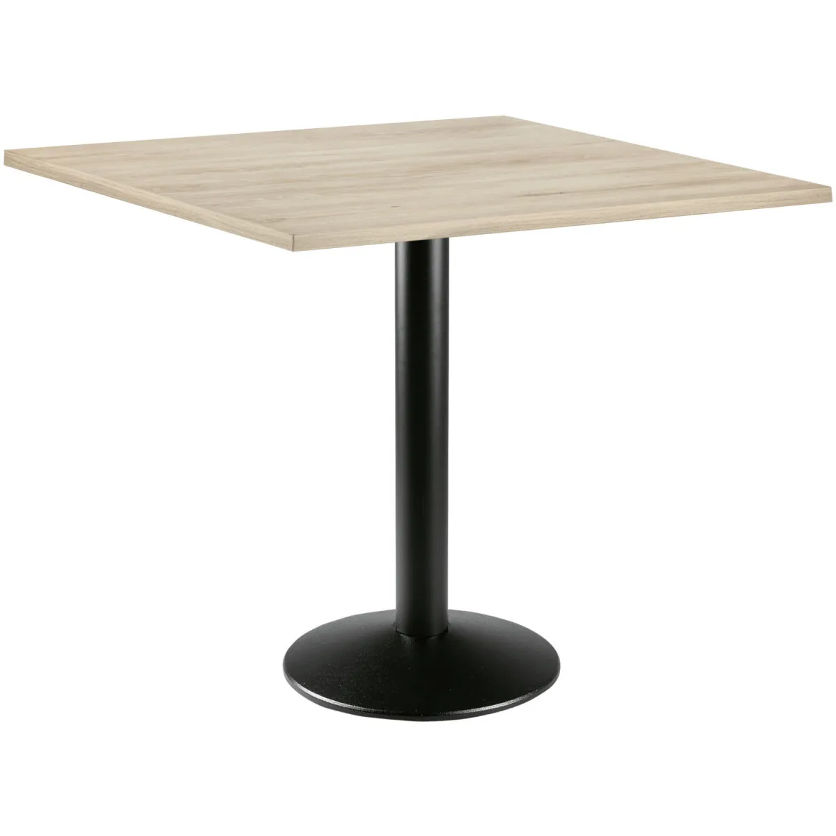 PULSIVA Tavolo Solona quadrato; 80x80x73.9 cm (LxLxH); Piano tavolo faggio, struttura nero; quadrata