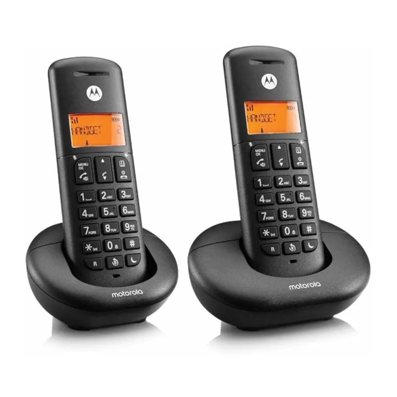 Telefono fisso cordless Motorola E202 Duo DECT nero
