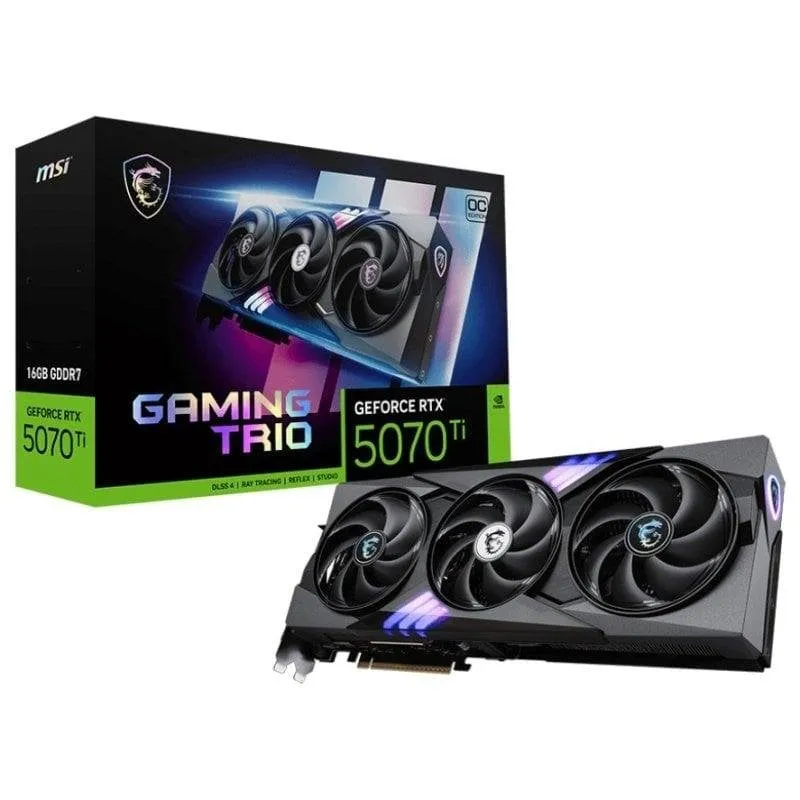 Scheda Grafica MSI GeForce RTX 5070 Ti GAMING TRIO OC 16GB GDDR7 Reflex 2 RTX AI DLSS4