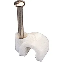 Set graffette fissacavo sezione tonda 50 pz per cavi d. 5,0 mm Bianco PP0657Q