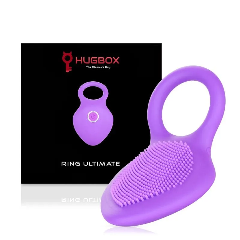 Anello vibrante e stimolatore clitorideo Hugbox 10 programmi viola