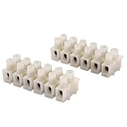 Set morsetti elettrici 2 pz 6 poli per cavi 4 mmq Bianco PP0506