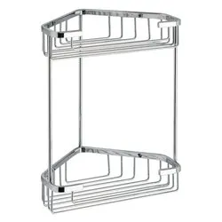 Porta oggetti box doccia 2 ripiani a vite (20x15x27cm) AUGUSTUS Cromo lucido 248113