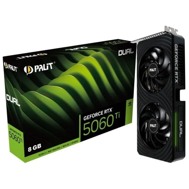 Scheda Grafica Palit GeForce RTX 5060 Ti Dual 8GB GDDR7 Reflex 2 RTX AI DLSS4