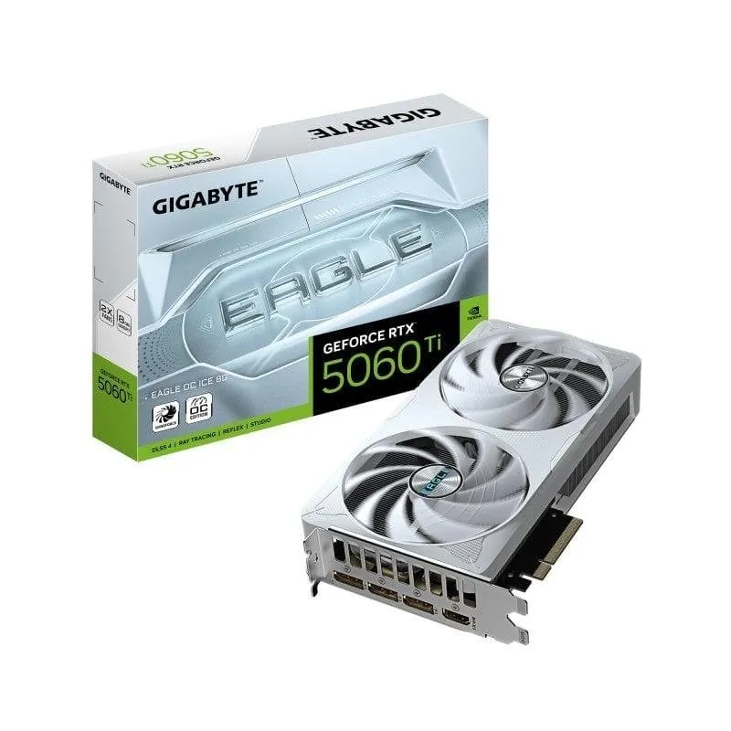 Scheda Grafica Gigabyte GeForce RTX 5060 Ti EAGLE OC ICE 8GB GDDR7 Reflex 2 RTX AI DLSS4