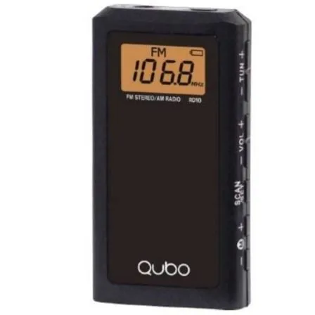 Radio portatile digitale AM/FM Qubo RD-10 nera con cuffie e preimpostazioni