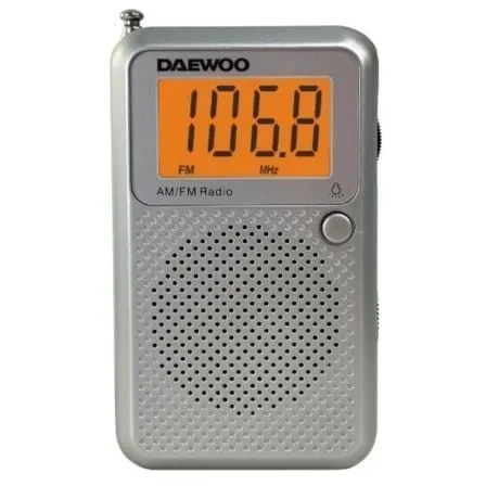 Daewoo DW1115 Radio portatile AM/FM grigia con sintonizzatore analogico e altoparlante integrato