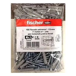 Set tasselli plastica con vite (6mm) Kit 100 ( 100 pz) 536929