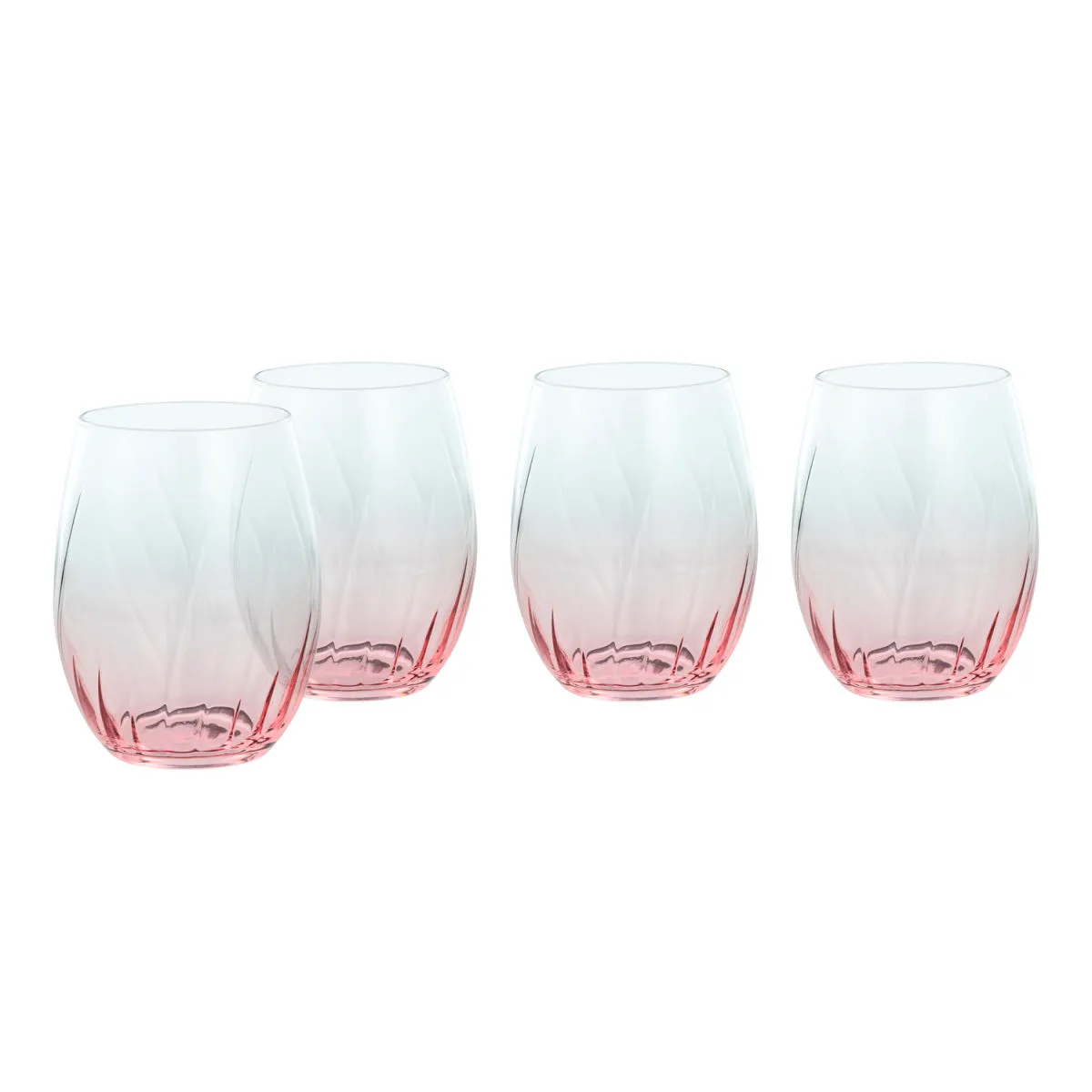 4x creaTable Swirly Spring - bicchiere lungo per acqua e bevande 4 pz.; 360 ml, 7.5x10.5 cm (ØxH); multicolore; 4 pz. / Pacco
