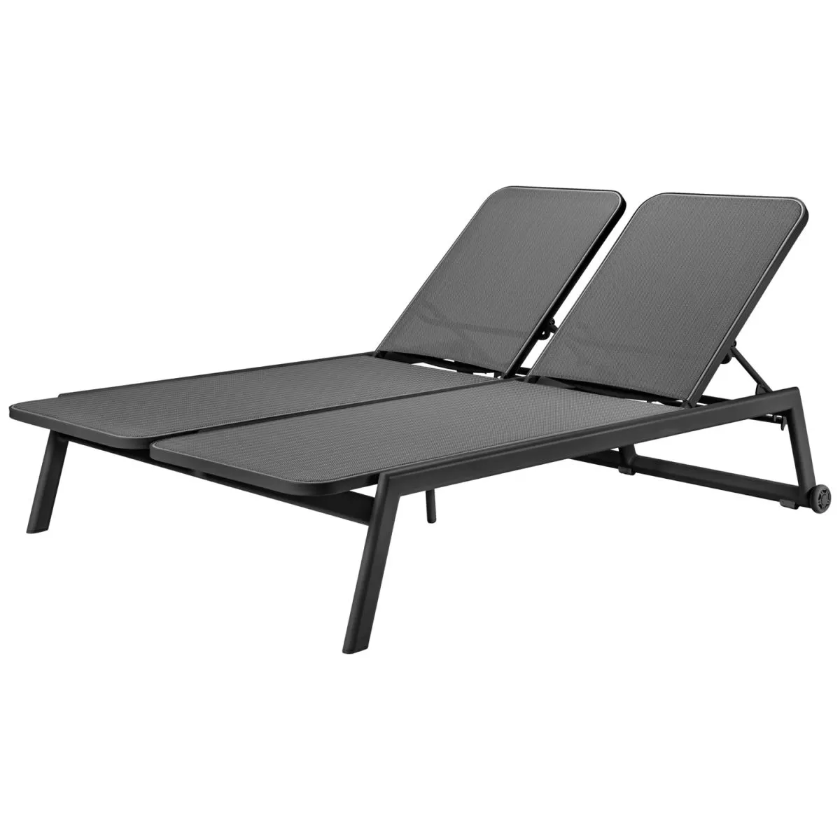 VEGA Lettino prendisole doppio Solaro; 192x129x35 cm (LxLxH); seduta antracite, struttura antracite