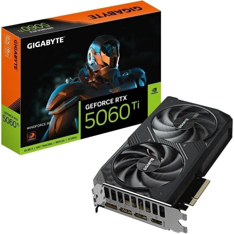 Scheda Grafica Gigabyte GeForce RTX 5060 Ti WINDFORCE 8GB GDDR7 Reflex 2 RTX AI DLSS4