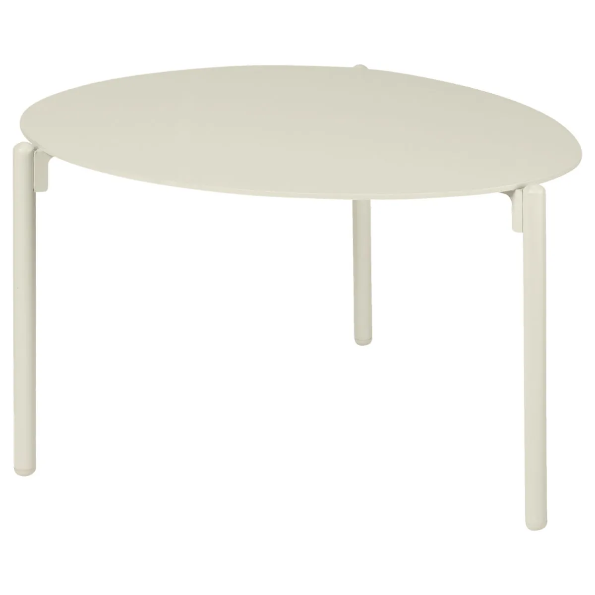 VEGA Tavolino da esterno Olin piccolo; 77.5x62x38.5 cm (LxLxH); Piano tavolo beige, struttura beige; ovale