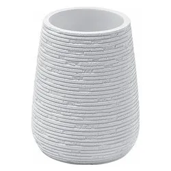 Bicchiere porta spazzolino (8,8x10,9cm) GEMINI Bianco cemento GM9802