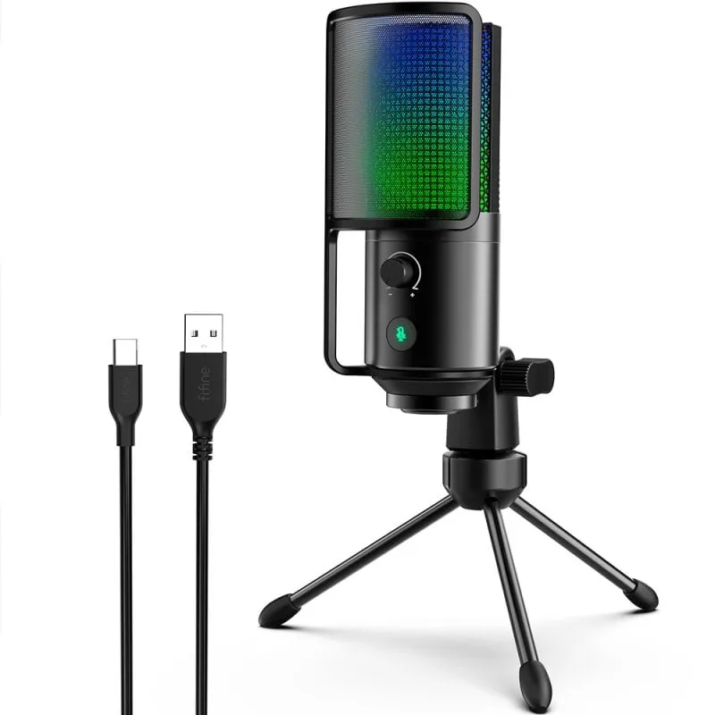 Microfono Fifine K669Pro3 USB-C cardioide RGB con tasto mute