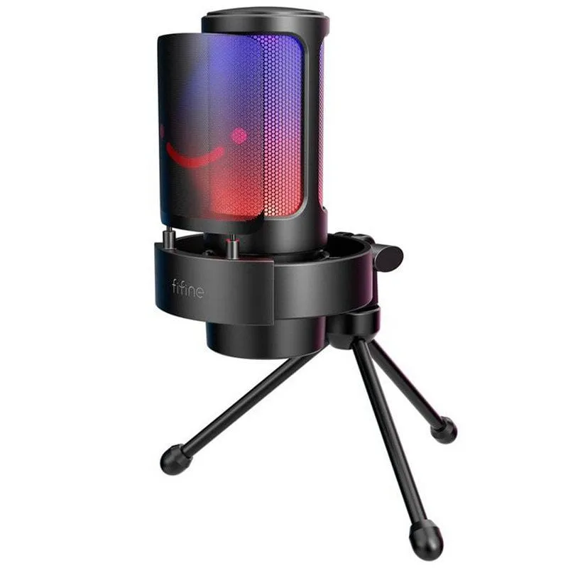 Microfono Fifine A8V USB-C cardioide RGB con filtro antipop