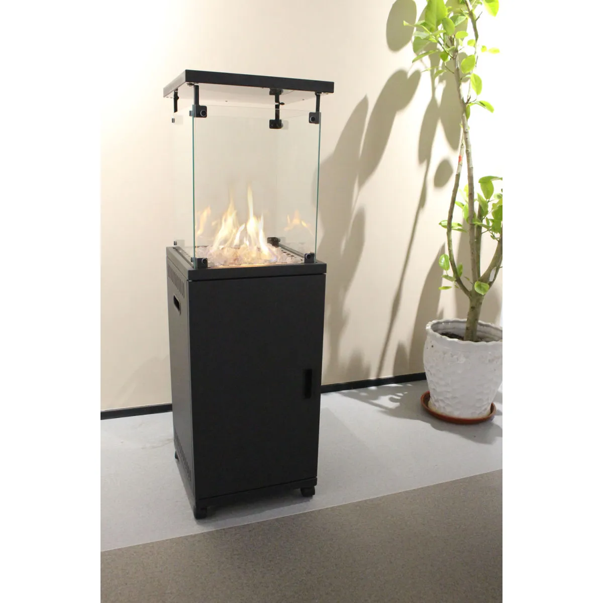 Stalgast Riscaldatore a gas da esterno, quadrato 10,5 kW; 42x136 cm (LxH); nero