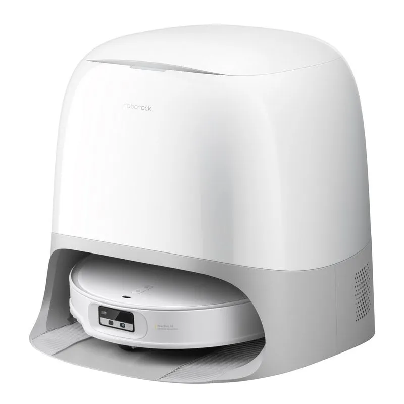 Roborock Qrevo Curv Robot Aspirapolvere con Lavapavimenti Auto-Svuotante, Bianco