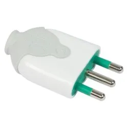 Spina elettrica 2P+T 16A (std italiano) per cavo assiale BICÒ Bianco e Verde 85020