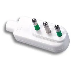 Spina elettrica 2P+T 16A (std italiano) per cavo laterale SALVASPAZIO Bianco e Verde 85040