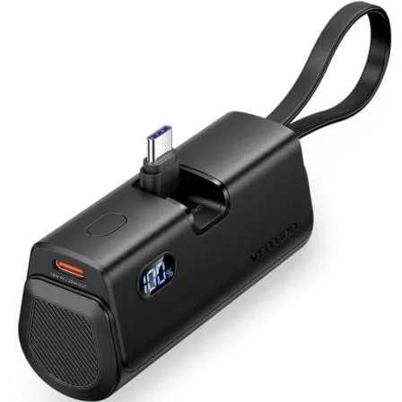 Powerbank Vention FHQB0 4800mAh 22,5W Mini LED USB-C Lightning Nero