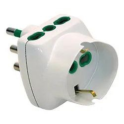 Adattatore 2 prese 2P+T 10/16A (bipasso italiano); 1 presa 2P+T 10/16A (pluristd italiano e tedesco) VERTCAL SYSTEM Bianco 87240