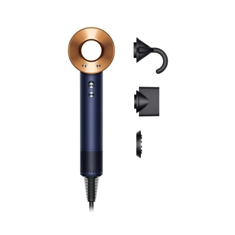 Phon Ionico Professionale Dyson Supersonic 1600W 4 Temperature 3 Velocità Accessori Blu Rame