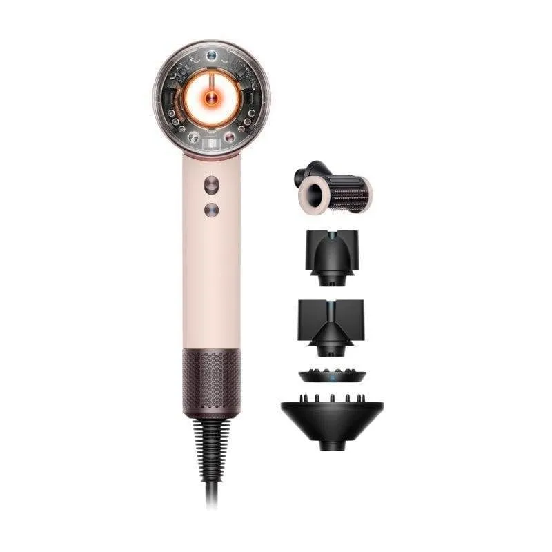 Phon Professionale Ionico Dyson Supersonic Nural HD08 1600W 4 Temperature 3 Velocità con 5 Accessori Rosa Oro Rosa