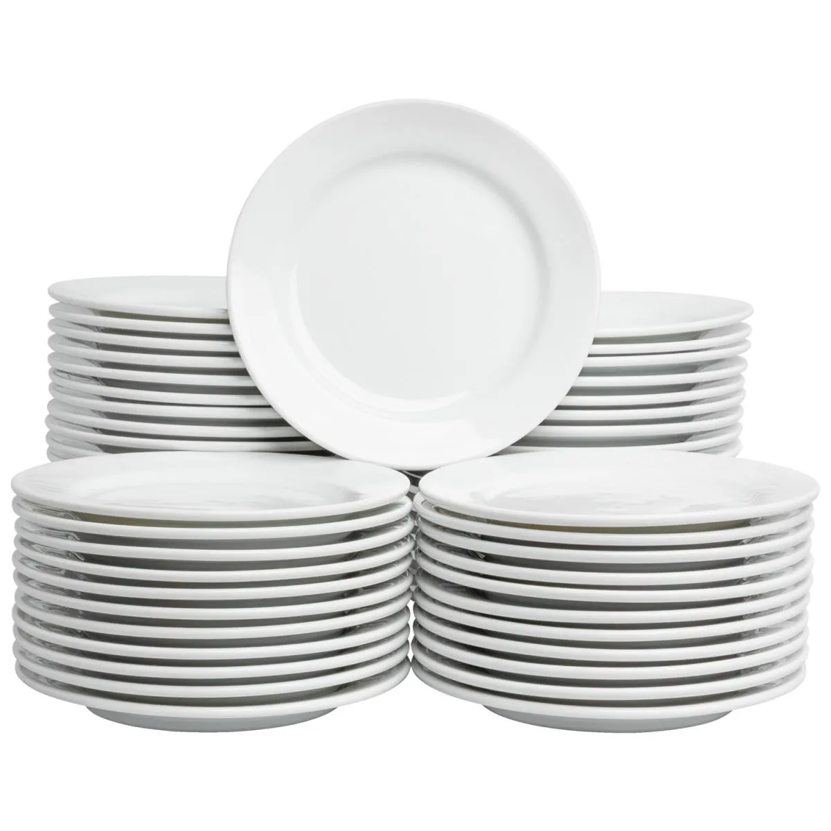 60x VEGA Confezione risparmio piatto Base piano, 60 pezzi, 21 cm; 21 cm (Ø); bianco; rotonda; 60 pz. / Pacco