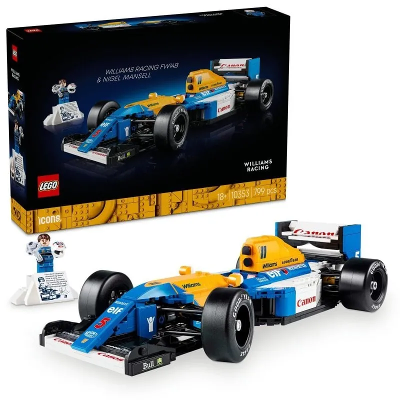 Lego Icons Williams Racing FW14B e Nigel Mansell, kit modello per collezionisti di F1 adulti