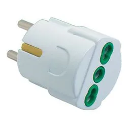 Adattatore 1 presa 2P+T 10/16A (bipasso std italiano) Bianco 81090