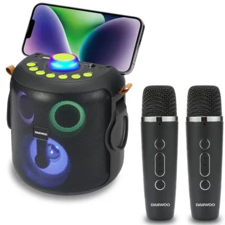 Altoparlanti karaoke wireless Bluetooth Daewoo da 15 W con microfono e luci LED