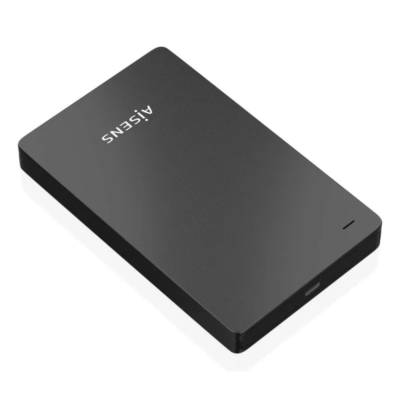 Box esterno 2.5″ SATA USB-C USB 3.1 Gen1 AISENS Alluminio nero Plug & Play senza utensili
