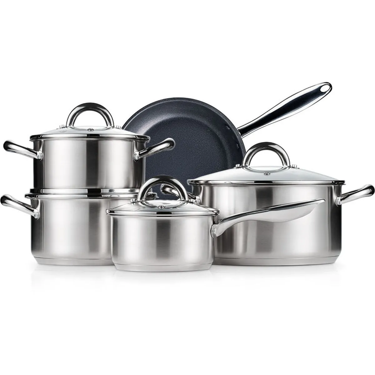 Stalgast Batteria di pentole, 9 pezzi; argento