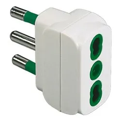 Adattatore 1 presa 2P+T 10/16A (bipasso std italiano) Bianco 82110