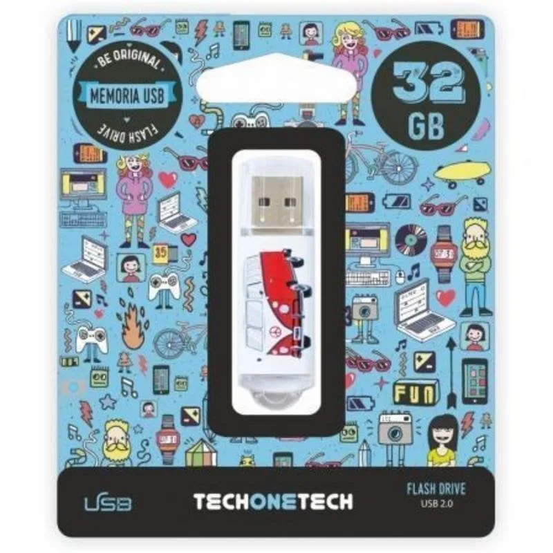 Pendrive Tech One Tech Camper VAN-VAN 32GB USB 2.0 metallo colgabile