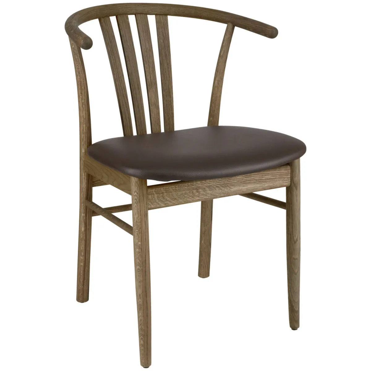 2x VEGA Sedia in legno Olmaro; 44x43x80 cm (LxPxH); seduta marrone, struttura naturale; 2 pz. / Pacco