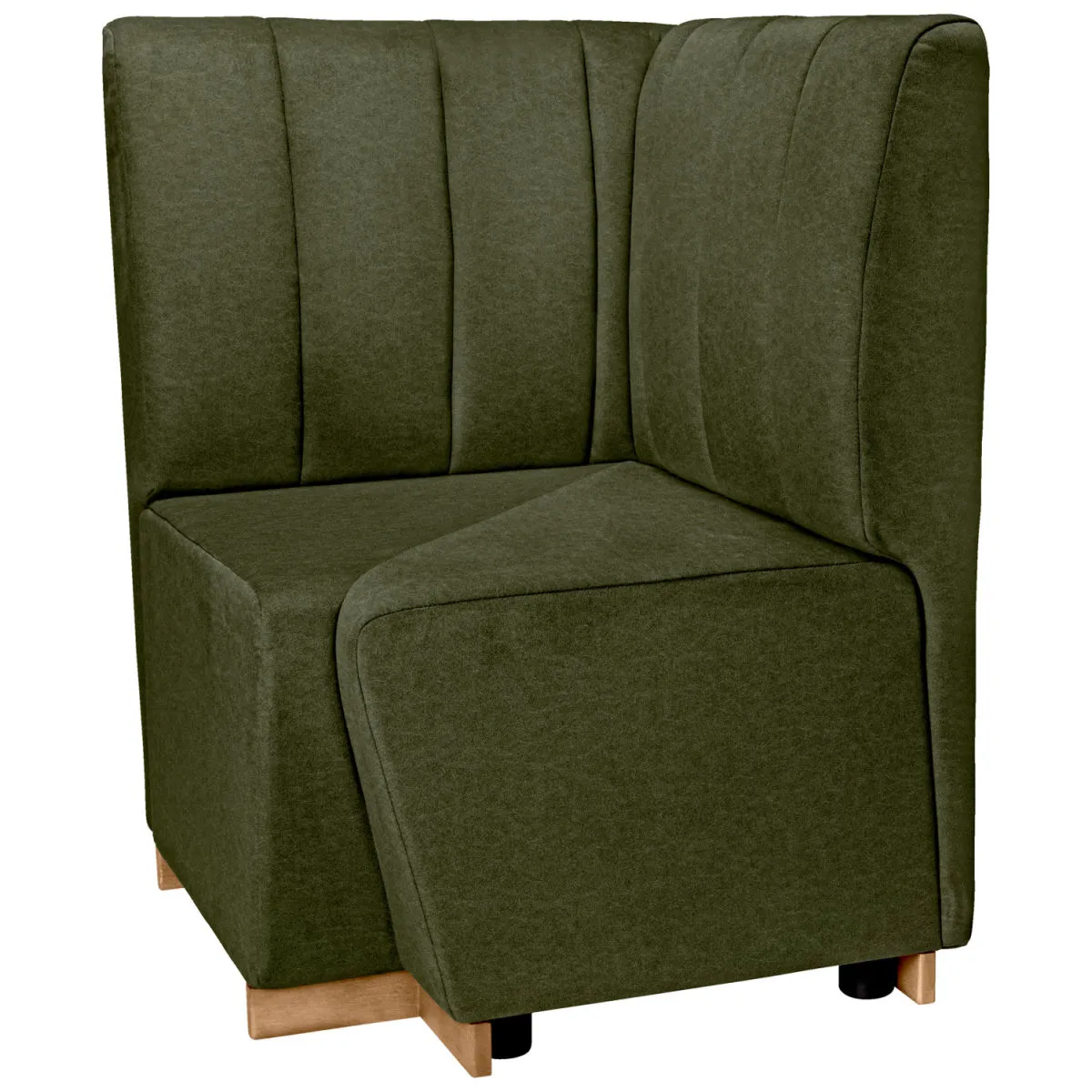 VEGA Panca ad angolo Espara; 70x70x101 cm (LxPxH); seduta verde, struttura naturale