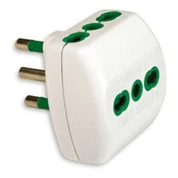 Adattatore 3 prese 2P+T 10/16A (bipasso std italiano) VERTCAL SYSTEM Bianco 87180