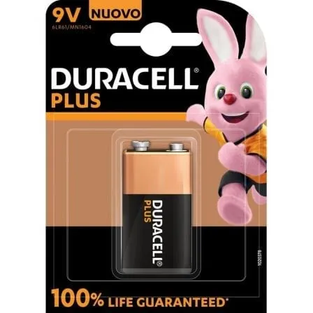 Batteria alcalina Duracell Plus MN1604 da 9 V, alta capacità e lunga durata