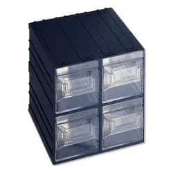 Porta minuteria cassettiera modulare N 17 4C (20,8x22,2x20,8cm) VISION BLOK Nero 1000022